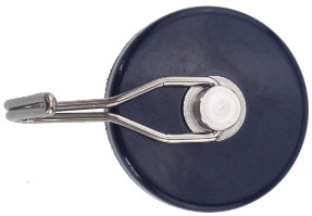 Quality 19mm dia x 8mm thick Rubber Coated Pot Magnet with M5 Hook - 3.3kg Pull (x1) wholesale