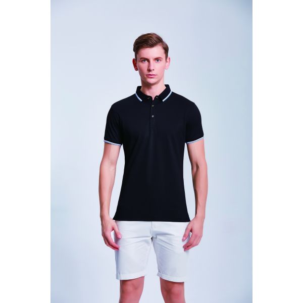 Flyita 100% Polyester Short Sleeve Plain Polo Collared T Shirt For Men