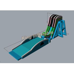 38m Long Green PVC Customized Sky Flying Giant Inflatable Water Slides For Event