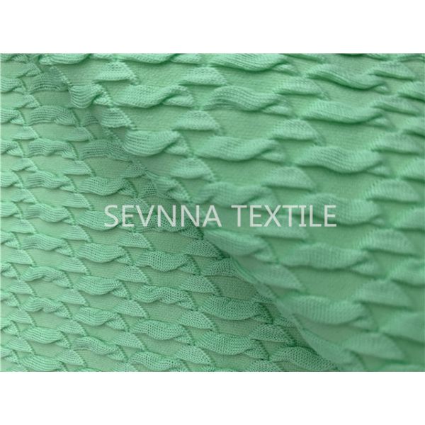 Quality Mint Green Texture Poly Yarn Recycled Swimwear Fabric Repreve Spandex wholesale