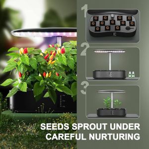 12 Pods Hydroponic Planter Grower Harvest Vegetable Lettuce Flower 24W with