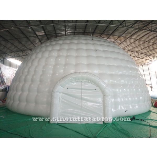 12m Giant Blow Up Hot Seal White Inflatable Igloo Dome Tent With 0.6mm Pvc