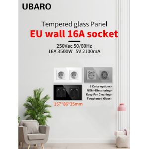 16A White Black Electrical Wall Socket Grey Usb Plug Socket For Round Installati