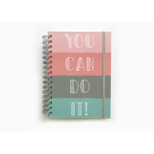 Cheap Elastic Glossy Cardboard Hard Cover Notebook Journal / Organizer With Spiral Binding for sale