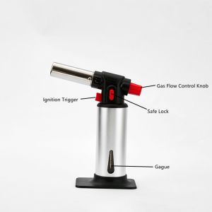 Cheap CE Fire Jet Butane Torch Refillable Kitchen Torch Lighter Cooking BBQ Butane Torch for sale