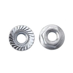M4 M5 Hex Nut Galvanized Carbon Steel Round Self Locking Hex Flange Nut With
