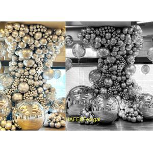 3.3ft Or 1m PVC Silver Shiny Mirror Balloons For Party Planners And Artists