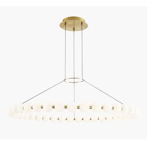 700OBT Orbet 42 Chandelier Dimmable 50 Watt 90 CRI 2700K Brass And Crystal