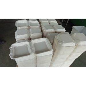 Easy Operate Sugarcane Bagasse Plates Machine , Bamboo Cutlery Making Machine
