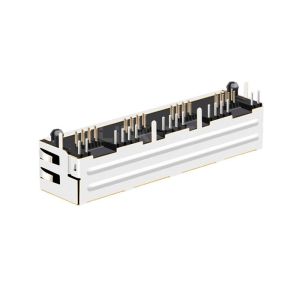 Tab Up Green/Yellow LED 1X4 Port RJ45 Jack without Integrated Magnetics