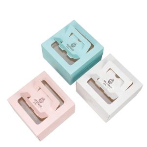 Printing Cardboard Personalized Cake Boxes Transparent Window
