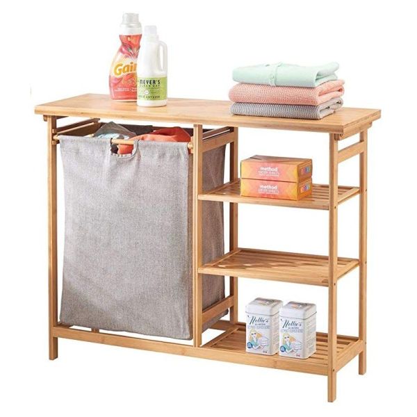 Quality 3 Tier Bamboo Free Standing Shelves Clothes Rack Organizer ODM wholesale