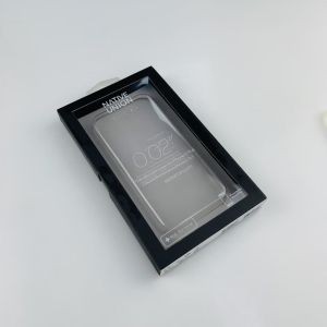 Custom Black Sliding Drawer Paper Box With Hook Clear Window for Phone Case