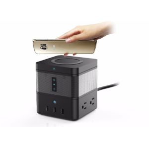 Portable Light Socket Bluetooth Speaker Plus Smartphone QI Wireless Charger