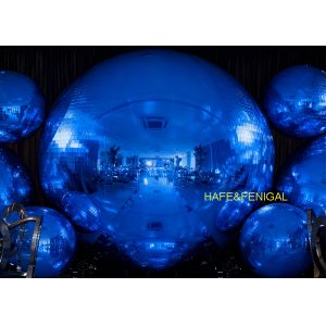 High-Quality PVC Inflatable Shiny PVC Blue Mirrored Balloons For Elegant Event