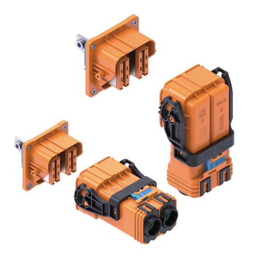 Quality Neopower 2 Pin High Voltage Hybrid Power Connector 400A 1000V with HVIL and 360° Shielding wholesale