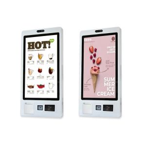 27 Inch Wall Mounted Capacitive self service ordering kiosk for Restaurant self