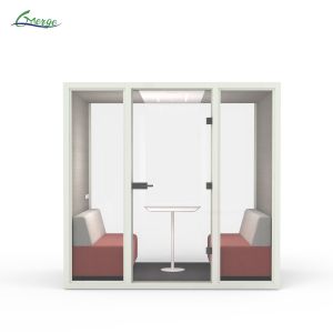 Adjustable Desk Work Surface Noiseless Telephone Pod with 2 Power Outlets