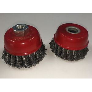 3 Inch OD Twisted Knotted Wire Cup Brush 16mm Inner Hole For Removing Paint