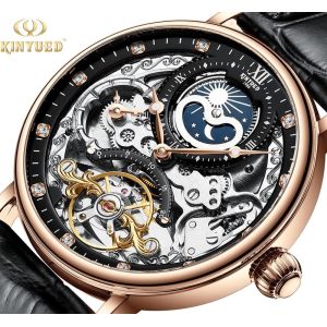 Elegant Appearance Tourbillon Mechanical Watch Moon Phase Mechanical Wrist Watch