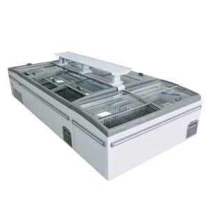 Flexiable Display Type Glass Door Auto Defrostr Supermarket Island Freezer
