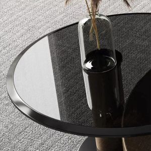 Copper Glow Nordic Coffee Table Glass Side Table Elegant Contemporary