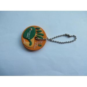 Multi Function Double Sided Hand Shape Silicone Rubber PVC Charm With Metal