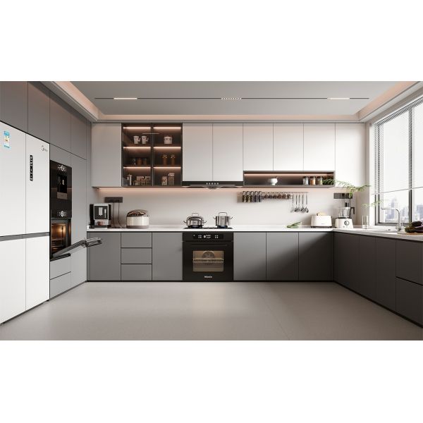 Quality Customized Melamine Lacquer Furniture With Quartz Countertop Kitchen Cabinet wholesale