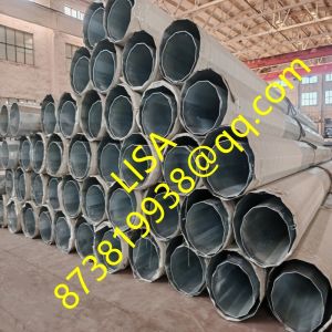 70FT 2-Segments Q355B Dodecagonal Hot Dip Galvanized Transmission Steel Poles