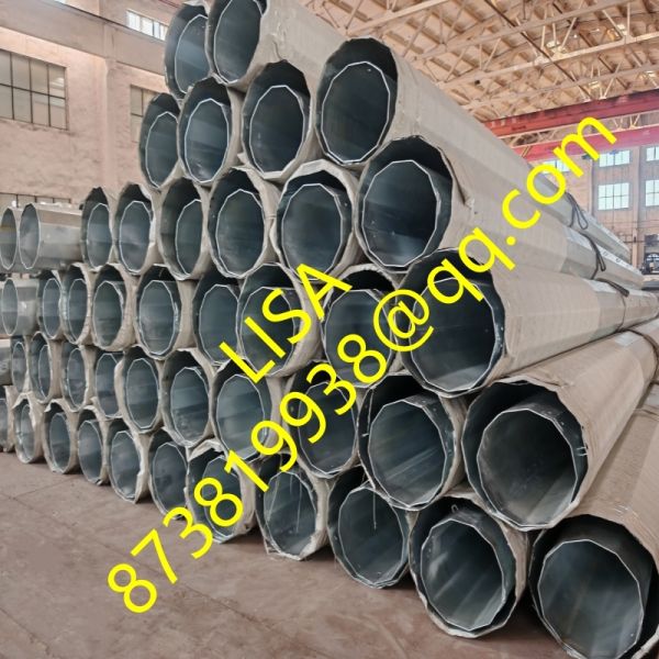 70FT 2-Segments Q355B Dodecagonal Hot Dip Galvanized Transmission Steel Poles