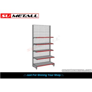 Cheap Supermarket Display Racks With Wire Mesh Back Panel for sale