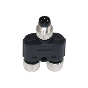 M8 Y Type 3 Pin IP68 Waterproof Connector straight Orientation