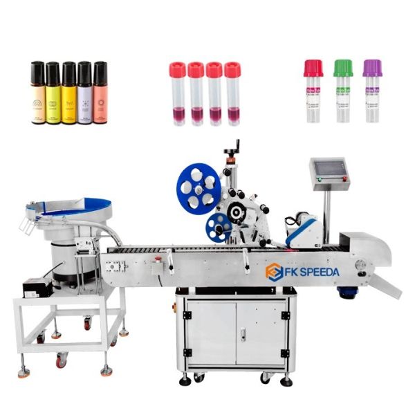 Quality Electric Driven Vial Syrup Blood Collection Tube Labeling Machine with Wood Packaging wholesale