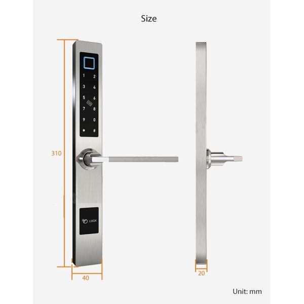 Digital TTLock APP Electric Sliding Glass Door Waterproof Smart Locks