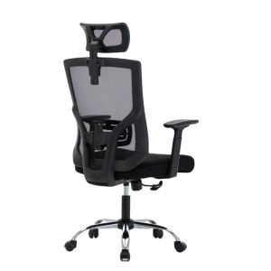 Effortlessly Work with this Adjustable Back Support and Headrest Mesh Swivel