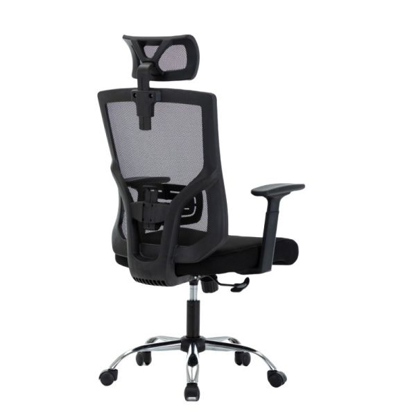 Effortlessly Work with this Adjustable Back Support and Headrest Mesh Swivel