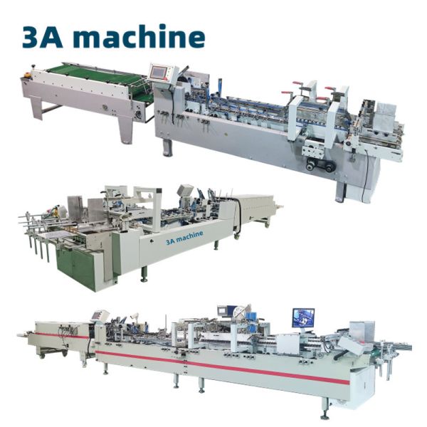 PLC Controlled Automatic Folder Gluing Machine for Side Glue Straight Line Box