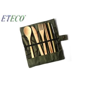 Reusable Cutlery Biodegradable Tableware Set Eco-Friendly Bamboo Dinnerware With