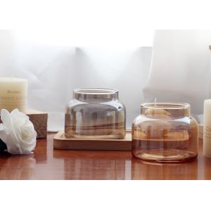 Customized Elegant Romantic Round Glass Candle Jar Decoration Candle Jar for
