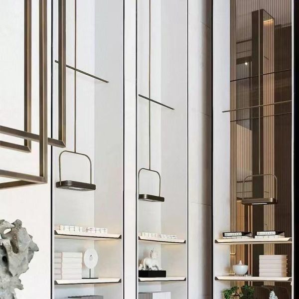 Iron Single Decorative Pendant Light For Bedroom Bedside L300 X W200 X H280MM