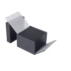 Customized Black Matte Single Watch Boxes Pu Leather Square Wooden