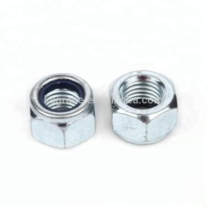 Fine Pitch DIN 985 Hexagon Nylon Insert Lock Nuts ZINC PLATED