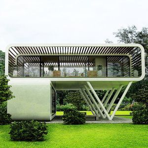 Luxury White Space Capsule Steel Prefab Home Apple Cabin Container House for