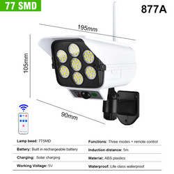 Outdoor Solar Light Motion Sensor Security Dummy Camera Wireless Flood Light