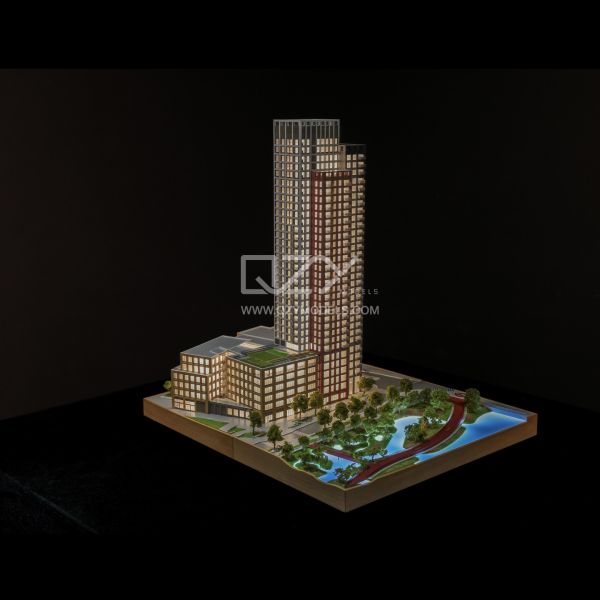 Quality 1/200 British Land Model Realistic Architectural Scale Model With 4000K Worm White Illumination wholesale
