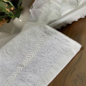 Business Class Airline Hemmed Cotton Hand Towel With Satin Stripe
