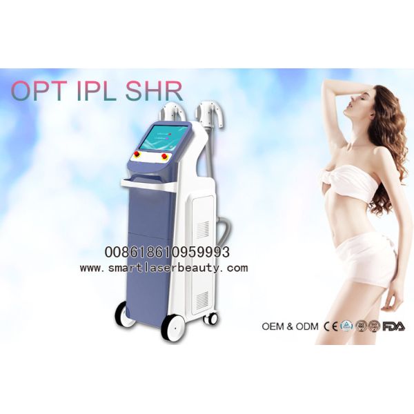 Quality Vertical OPT SHR IPL Hair Removal Machine With Double Handles wholesale