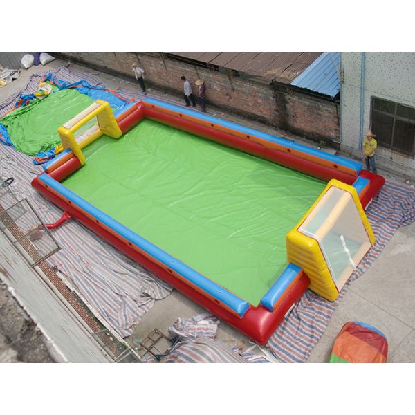 Exciting Water Inflatable Soccer Field , Football Inflatable Soap Court for Kids