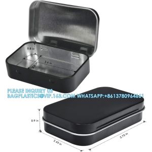 Metal Rectangular Empty Hinged Tins - Pack Of 40 Silver Mini Portable Box Small