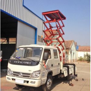 China 6 Meters 500KG Loading Capacity Industrial Hydraulic Lifting Truck Mounted Scissor Lift on sale